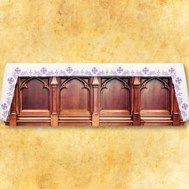 Articles Religieux JP nappe d'autel brodée^ Nappe Carême | Broderie Devant
