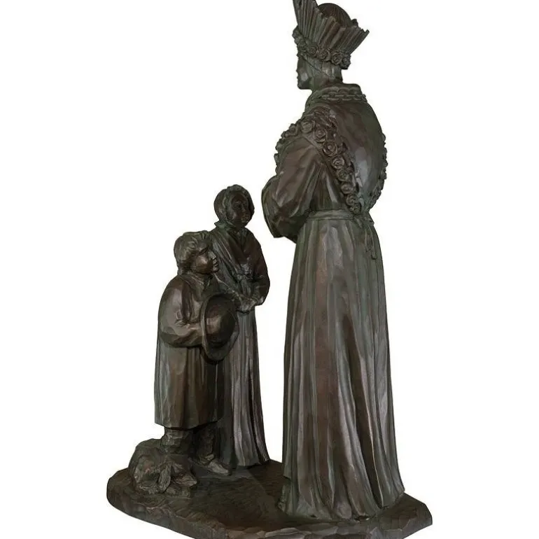 Articles Religieux JP notre dame de la salette avec enfants statue^ Sainte Marie