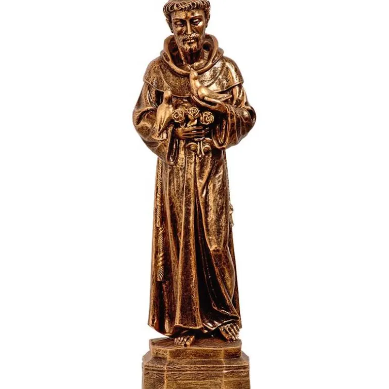 Articles Religieux JP saint françoise avec pigeons petit statue^ Saints Patrons