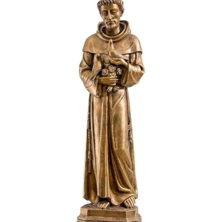 Articles Religieux JP saint Françoise avec pigeons statue^ Saints Patrons