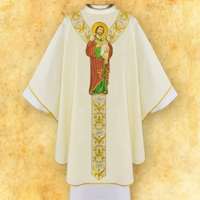 Articles Religieux JP saint Joseph chasuble avec centurie brodée^ Visages De Saints
