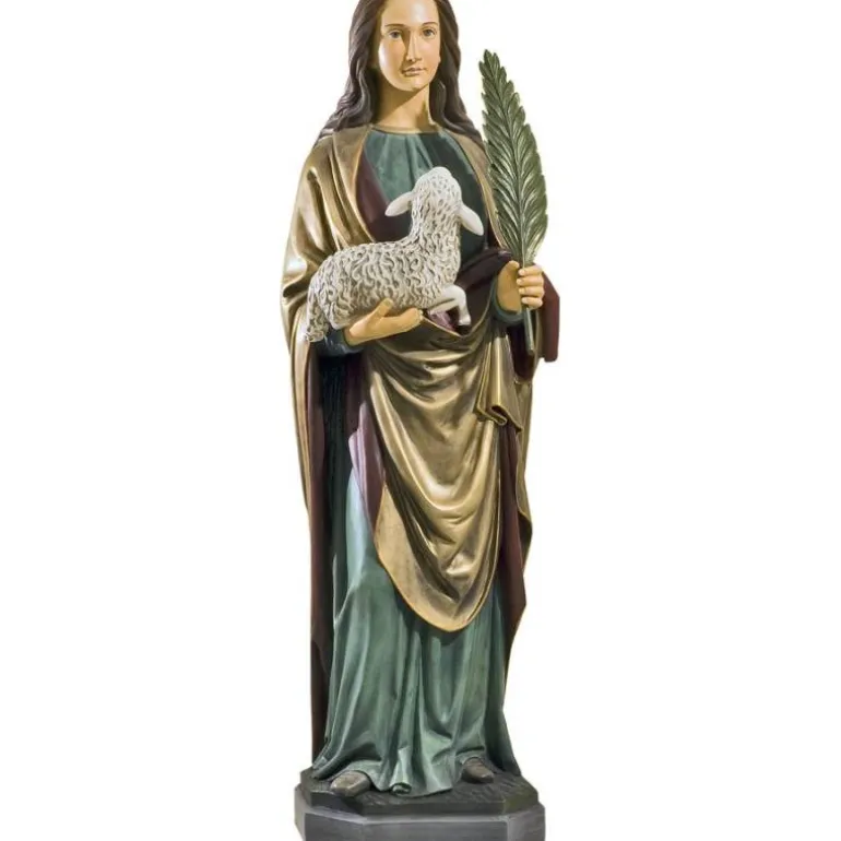 Articles Religieux JP Sainte Agnès de Rome Statue vers 100 cm^ Saints Patrons