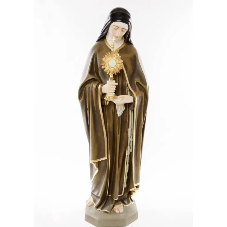Articles Religieux JP Sainte Claire avec le Sacrament statue^ Saints Patrons