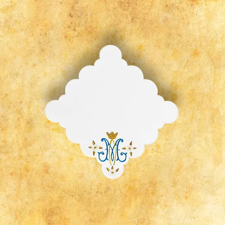 Articles Religieux JP serviette brodée pour autel motif mariale^ Serviette D'Autel Mariale