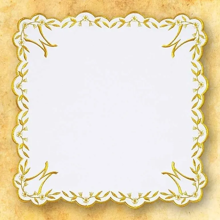 Articles Religieux JP serviette d'autel brodée mariale^ Serviette D'Autel Mariale