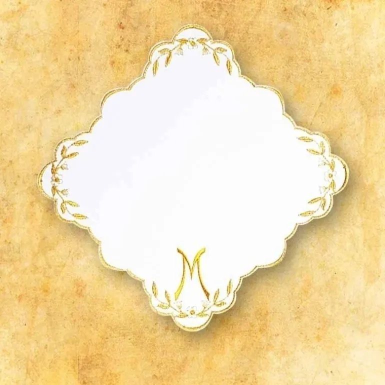 Articles Religieux JP serviette d'autel brodée mariale^ Serviette D'Autel Mariale