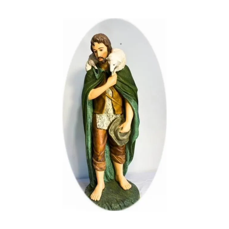 Articles Religieux JP statue berger avec agneau pour crèche noël^ Crèches
