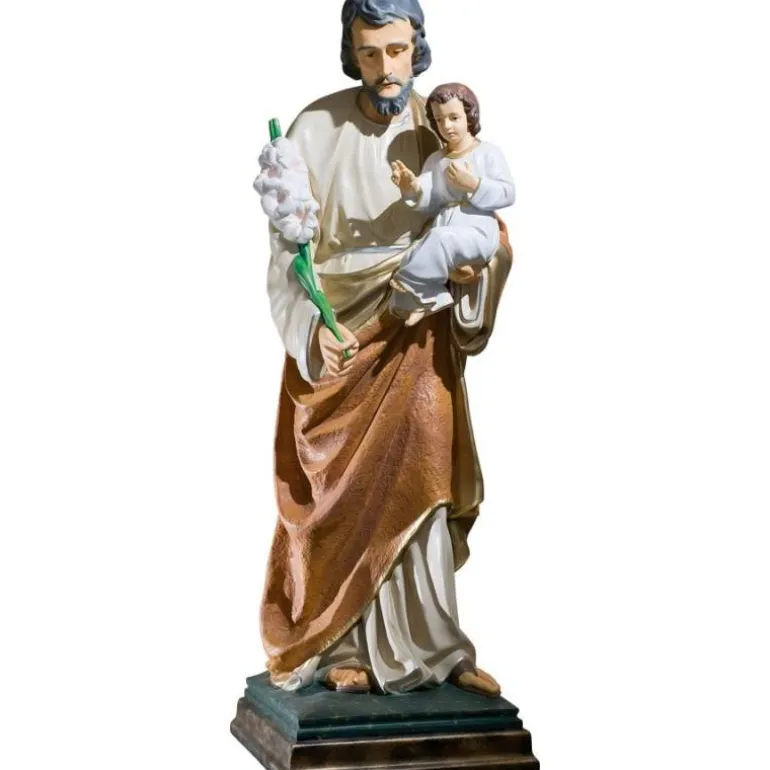 Articles Religieux JP statue saint Joseph avec enfant et lis^ Saints Patrons