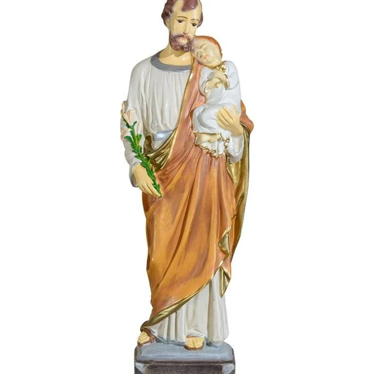 Articles Religieux JP Statue saint Joseph avec Jésus 38 cm hauteur^ Saints Patrons