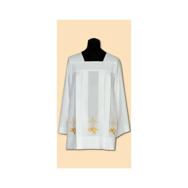 Articles Religieux JP Surplis de prêtre avec broderie -^ Surplis