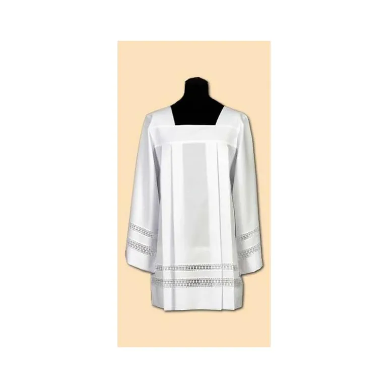 Articles Religieux JP Surplis de prêtre avec double bande -^ Surplis