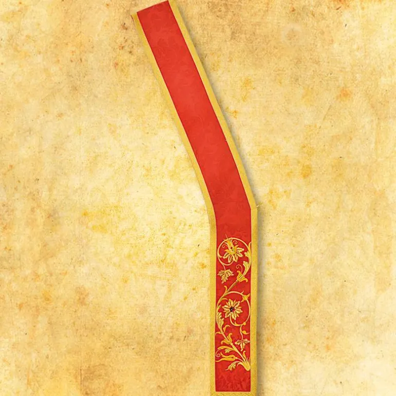 Articles Religieux JP étole pour diacre motif massimo rouge^ Pour Le Diacre