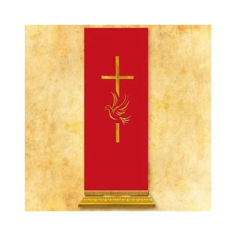 Articles Religieux JP voile de lutrin rouge pour messe saint esprit^ Saint Esprit