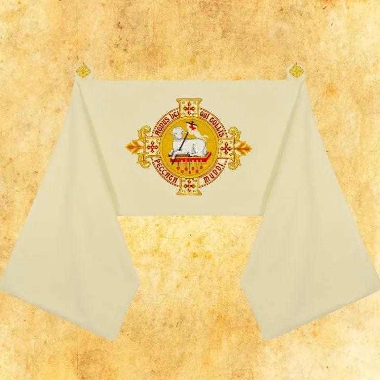 Articles Religieux JP voile huméral avec motif Agneau de Dieu^ Voiles Humeral