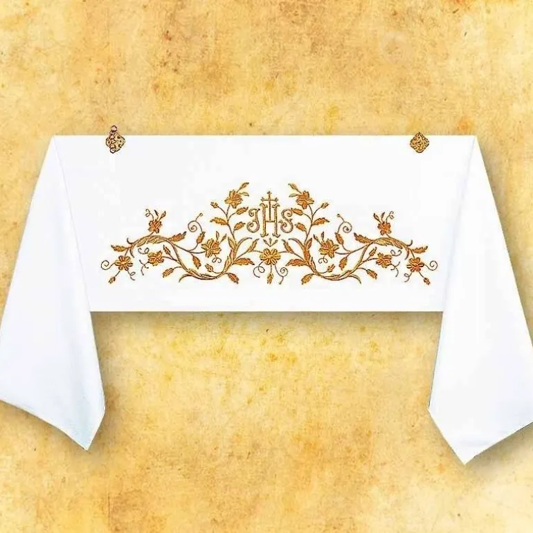 Articles Religieux JP Voile huméral JHS avec roses -^ Voiles Humeral